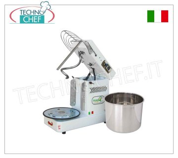 Famag-Grilletta, 8 Kg Spiral Mixer, Liftable Head, 10 SPEED, mod. IM8/230-10SPEED Grilletta 8 Kg spiral mixer, Professional with lifting head and 11.5 liter removable bowl, 10 SPEED, V 230/1, kW 0.35, Weight 35 Kg, dim.mm.520x280x430h