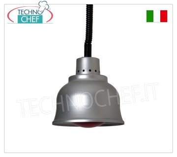 Suspended infrared heating lamp HEATING LAMP adjustable in height, ALUMINUM lamp holder diam.225 mm., RED light, V.230/1, W.250, Weight 1.20 Kg.