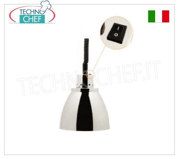 TECHNOCHEF - Infrared heating lamp in aluminium, Mod.NA25 HEATING LAMP adjustable in height, ALUMINUM lamp holder diam.225 mm., RED light, V.230/1, W.250, Weight 1.08 Kg.