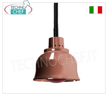 Suspended infrared heating lamps HEATING LAMP adjustable in height, COPPER lamp holder diam.225 mm., RED light, V.230/1, W.250, Weight 1.40 Kg.