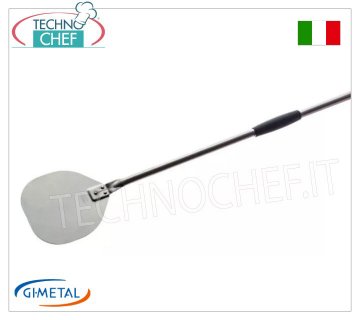 Gi.Metal - Stainless steel pizza peel, Alice line, handle length 120 cm Stainless steel pizza peel, Alice Line, light, smooth and resistant, diameter 200 mm, handle length 1200 mm.