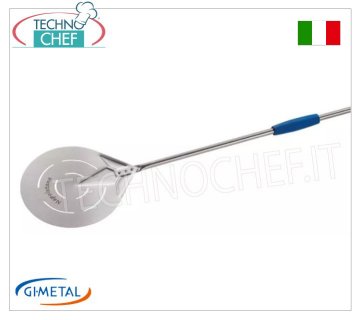 Gi.Metal - Stainless steel perforated pizza peel, Neapolitan line, handle length 150 cm Stainless steel perforated pizza peel, Neapolitan line, light, smooth and resistant, diameter 170 mm, handle length 1500 mm.