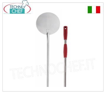 Round stainless steel pizza shovel, diameter 35 cm, with sliding handle ROUND Pizza PIECE in 18/10 stainless steel, diameter 35 cm, handle 150 cm, sliding handle