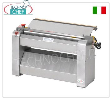 ROGA pasta sheeter with 50 cm stainless steel rollers, Professional, Mod.SF500TX Pasta sheeter with 500 mm LONG stainless steel rollers, V 400/3, kW 0.60, dim. mm 750x450x450h