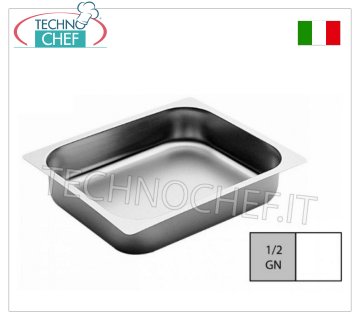 Gn 1/2 stainless steel trays Gastro-norm 1/2 stainless steel baking tray with 20 mm high edge, dim. mm 353x265x20h