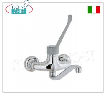 Wall-mounted two-hole mixer tap TWO-HOLE wall-mounted mixer tap, single-lever with clinical lever and 300 mm long rotatable spout