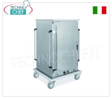 Temperature maintainer, Ventilated HOT trolley for 13 GN 1/1 HOT MAINTENANCE trolley for COOKED FOOD, 1 hinged door, CAPACITY 13 GRILLS or GASTRO-NORM 1/1 trays (mm.325x530), PITCH between guides 80 MM, VENTILATED HEATING, temp. from +65° to +90 °, HUMIDIFIER, V.230/1, Kw.1.6, dim.mm.780x730x1510h