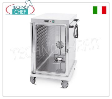 Technochef - VENTILATED HOT TROLLEY for temperature maintenance 10 GN 1/1 TRAYS, Mod.3411-10GS HOT TROLLEY Ventilated for temperature maintenance, capacity 10 GN 1/1 TRAYS (mm.325x530), temp.+65°/+90° - SUPPORTS with PRINTED GUIDES pitch 5.5 mm, HUMIDIFIER, V.230/1, Kw .1.6, dim.mm.480x800x1100h