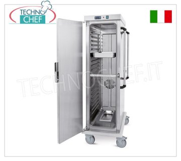 Technochef - HOT VENTILATED TROLLEY for temperature maintenance 20 GN 1/1 TRAYS, Mod.3411-20GS HOT TROLLEY Ventilated for temperature maintenance, capacity 20 GN 1/1 TRAYS (mm.325x530), temp.+65°/+90° - SUPPORTS with PRINTED GUIDES 5.5 mm pitch, HUMIDIFIER, V.230/1, Kw .1.6, dim.mm.480x800x1660h