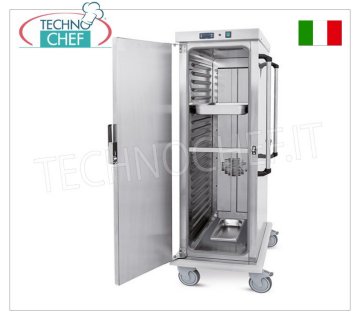 Technochef - VENTILATED HOT TROLLEY for temperature maintenance 20 GN 2/1 TRAYS, Mod.3421-20GS VENTILATED HOT TROLLEY for temperature maintenance, capacity 20 GN 2/1 TRAYS (650x530 mm), temp.+65°/+90° - SUPPORTS with PRINTED GUIDES, 5.5 mm pitch, HUMIDIFIER, V.230/1, Kw. 1.6, dim.mm.720x920x1660h
