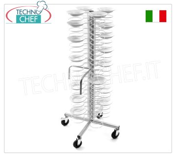 Plate trolleys ready PLASTIC STEEL PLATE TROLLEY, in version with PAINTED GRIDS for a MAXIMUM of 96 PLATES with diameter from 180 to 230 mm, dim.mm.600x600x1730h
