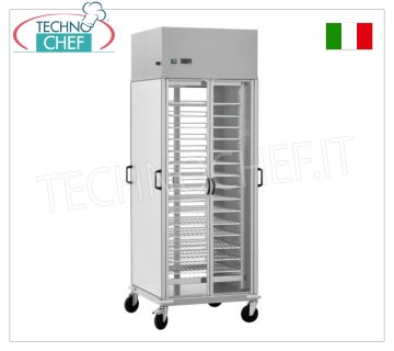 Refrigerated plate trolleys, capacity 10 Gastro-Norm 2/1 grids, adjustable REFRIGERATED PLATE TROLLEY with 10 PAINTED GRILLING SHELVES Gastro-Norm 2/1 (mm.650x530), HEIGHT ADJUSTABLE with a PITCH of 60 mm, ventilated refrigeration, temperature +8°/+12°C, V.230/1, Kw 0.46, dim.mm.750x780x2030h