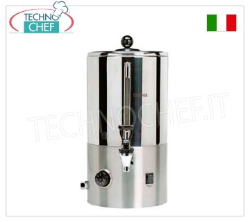 Hot breakfast drinks dispensers Machine for the production of filtered coffee and tea, automatic in 18/10 stainless steel, yield 3 lt/hour, V230/1, Kw.1.5, dim.mm.345 x 400 x 560 h
