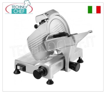 Fimar - GRAVITY-INCLINED SLICER, blade Ø 220 mm, Professional, Mod.HBS-220JS Gravity slicer, made of aluminum alloy, blade diameter 220 mm, complete with fixed sharpener, V 230/1, Kw 0.12, dim. mm. 560x390x380h