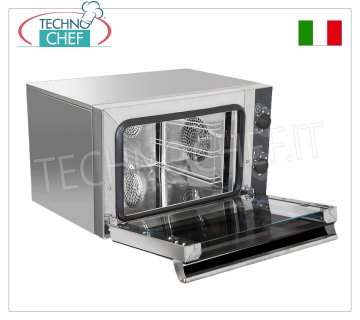 TECNODOM - Electric Convection Oven for 3 GN 2/3 trays/grills (35.4x32.5 cm), Manual Controls, mod. NERINO ULTRA COMPACT ELECTRIC CONVECTION OVEN, capacity 3 Gastro-Norm 2/3 TRAYS (excluded), MANUAL CONTROLS, V.230/1, Kw.2.5, Weight 25 Kg, dim.mm.600x520x390h