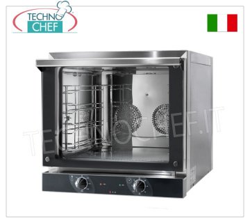 TECNODOM - Electric Convection Oven for 4 trays/grills 43.5x35.0 cm, Mechanical Controls, mod. NERONE EKO 4 MEC ELECTRIC CONVECTION OVEN Ventilated for GASTRONOMY, capacity 4 TRAYS measuring 435x350 mm (not included), MANUAL CONTROLS, V.230/1, Kw.3.15, Weight 33 Kg, dim.mm.589x660x580h