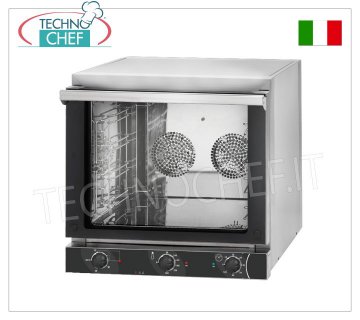 TECNODOM - Electric Convection Oven with Grill, 4 435x350 mm trays, Manual Controls, mod. 595 EKO Grill Electric CONVECTION OVEN with GRILL, for GASTRONOMY and SNACKS, capacity 4 TRAYS measuring 435x350 mm (not included), MANUAL CONTROLS, V.230/1, Kw.3.15+1.7, Weight 33 Kg, dim.mm.589x660x580h
