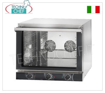 TECNODOM-Electric Convection Oven with GRILL, 4 GN1/1 trays, Manual Controls, mod. NERONE GN EKO - GRILL Electric CONVECTION OVEN with GRILL, capacity 4 GN 1/1 TRAYS (excluded), MANUAL CONTROLS, version with FLAP DOOR, V.230/1, Kw.3.15+1.7, Weight 35 Kg, dim.mm. 686x660x580h