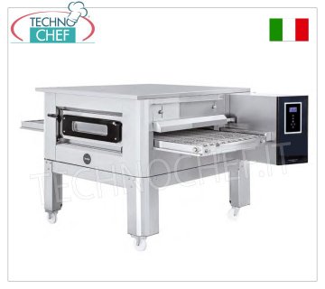TECHNOCHEF - Electric Tunnel Pizza Oven with 650 mm belt complete with support, Mod.TUNNELC/65 Electric tunnel pizza oven with 650 mm wide stainless steel mesh belt, ventilated cooking, yield 103 pizzas/hour max, complete with base support, V.400/3+N, Weight 367 Kg, Kw.17.4, dim.mm. 2070x1320x560h