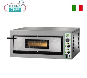 FIMAR - Electric pizza oven, for 6 pizzas, 1 chamber 61x91.5 cm - Mechanical controls, mod. FME6 ELECTRIC PIZZA OVEN with 1 CHAMBER measuring 610x915x140h mm, with GLASS DOOR, refractory hob, 2 ADJUSTABLE THERMOSTATS for BASE and TOP, temperature from +50° to +500 °C, Weight 85 Kg, V.230/1 , 7.2 kw, external dimensions mm.900x1020x420h