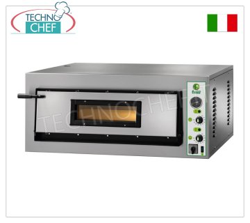 FIMAR - Electric pizza oven, for 4 large pizzas, 1 chamber 72x72 cm, mechanical controls, mod. FML4 ELECTRIC PIZZA OVEN with 1 CHAMBER measuring 720x720x140h mm, with GLASS DOOR, refractory hob, 2 ADJUSTABLE THERMOSTATS for BASE and TOP, temp. from +50° to +500 °C, V.230/1, Kw.6 , Weight 86 Kg, external dimensions mm.1010x850x420h