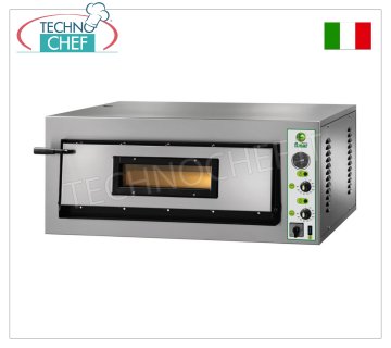 FIMAR - Electric pizza oven, for 6 large pizzas, 1 chamber 72x108 cm, mechanical controls, single-phase V. 230, mod. FML6 ELECTRIC PIZZA OVEN with 1 CHAMBER measuring 720x1080x140h mm, with GLASS DOOR, refractory hob, 2 ADJUSTABLE THERMOSTATS for BASE and TOP, temperature from +50° to +500 °C, Weight 116 Kg, V.230/1 , kw 9, external dimensions mm.1010x1210x420h