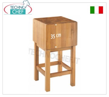 Butcher's blocks in Acacia wood, 35 cm thick with pedestal Wooden butcher's block meat with pedestal
