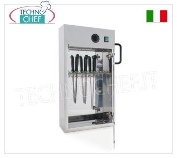 Sterilizers for knives and tools Wall-mounted UV KNIFE STERILIZER in STAINLESS STEEL, capacity 12 KNIVES, Kw.0,16, dim.mm.360x130x670h