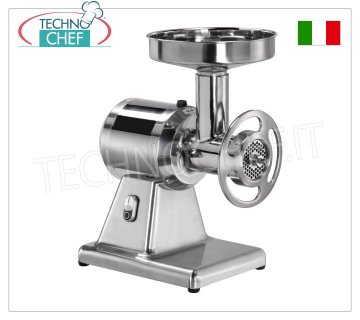 FIMAR - Type 22 Meat Mincer, Professional with REMOVABLE STAINLESS STEEL grinding unit, mod.22/SN Meat mincer 'TYPE 22', with loading MOUTH diameter 52 mm, YIELD 250 Kg/h, REMOVABLE meat grinding unit in stainless steel, SINGLE-PHASE or THREE-PHASE Kw 1.1 Dim. mm 450x290x520h