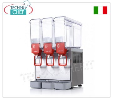 Refrigerated drink dispensers Refrigerated drinks dispenser with 3 5 liter tanks, V.230/1, kw 0.315, dimensions 370x400x550h mm
