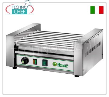 Fimar - SAUSAGE COOKER with 8 35 cm rollers, Mod. RW8 COOK frankfurters - sausages with 8 stainless steel rollers, roller length 350 mm, diameter 25 mm, 3 power levels, V.230/1, Kw.1.8, Weight 11 Kg, dim.mm.460x350x200h