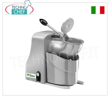 Fimar - Ice crusher with stainless steel blade, production 120 Kg/h, mod.TRL ICE CRUSHER made of painted aluminum alloy with stainless steel blade, light alloy hopper, PRODUCTION 120 kg/hour, SPEED 1,200 rpm, V 230/1, kw 0.35, weight 8.2 kg, dimensions 210x465x480h mm .
