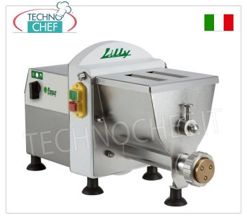 FIMAR - LILLY Professional FRESH PASTA MACHINE, 1.5 Kg bowl - mod.PF15E Machine for extruded fresh pasta, with 1.5 kg bowl, hourly output 2.5 - 5 kg/h, V.230/1, kW.0.25, weight 16 kg, dim.mm.253x472.5x316h