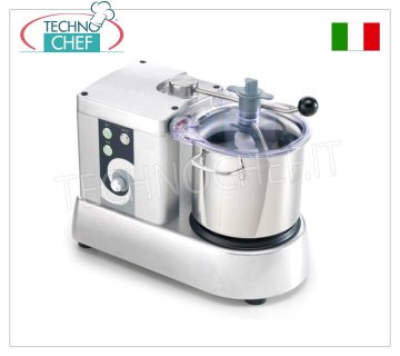 SIRMAN - Professional Cutter with 5.3 liter tank, Mod.CTRONIC6VT Professional cutter with 5.3 liter stainless steel bowl, stabilized speed variator from 600 to 2800 rpm, V.230/1, Kw.0.35, Weight 15 Kg, dim.mm.457x251xx362h