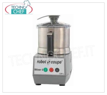 BLIXER 2 CUTTER-HOMOGENIZER, tank capacity 2.9 litres, ROBOT COUPE brand, professional BLIXER 2 CUTTER-HOMOGENIZER, ROBOT COUPE brand with 2.9 lt tank - 1 speed, 3000 rpm, Pulse Controls, V. 230/1, Kw 0.7, Weight 11.5 kg, Dimensions, mm 210x281x389h