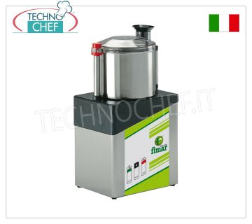 FIMAR - Technochef, Professional Stainless Steel Cutter with 5 liter bowl, Mod.CL5 Professional stainless steel cutter with 5 liter bowl, 1 speed, 1400 rpm, V.400/3+N, Kw.0.75, Weight 19 Kg, dim.mm.240x310x545h