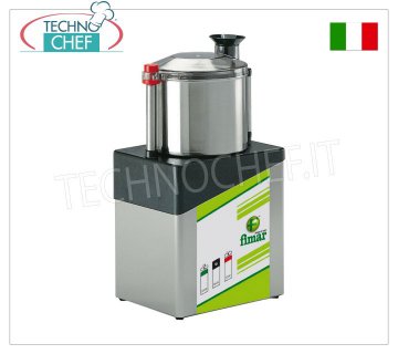 FIMAR - Technochef, Professional Stainless Steel Cutter with 8 liter bowl, Mod.CL8 Professional stainless steel cutter with 8 liter bowl, 1 speed, 1400 rpm, V.400/3+N, Kw.0.75, Weight 19 Kg, dim.mm.240x310x595h