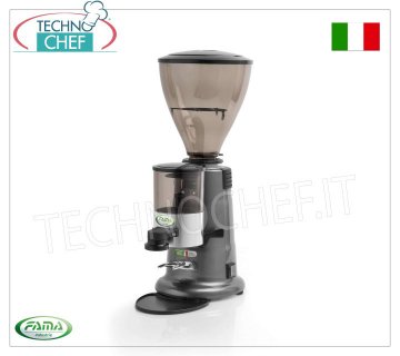FAMA - Professional Dosing Coffee Grinder, hourly output 3/4 Kg, mod.FMX Professional dosing coffee grinder, hourly production 3/4 Kg, RPM 1400, V.230/1, Kw.0.34, Weight 13 Kg, dim.mm.230x370x600h