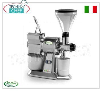 FAMA - Professional coffee grinder/grater, hourly yield: coffee 10 kg / cheese 50 kg, mod.FGC Combined professional coffee grinder/grater, hourly production: 10 kg of coffee / 50 kg of cheese, 1400 rpm, V.400/3, 0.75 kW, weight 20 kg, dim.mm.260x500x650h