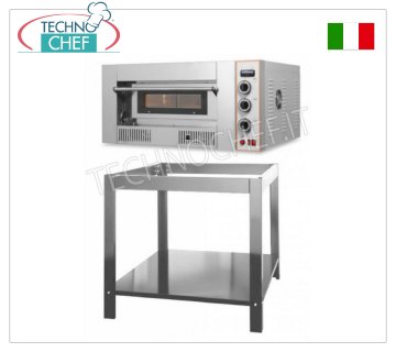 Gas pizza oven for 4 pizzas, 62x62 cm chamber, MECHANICAL controls, Gas pizza oven for 4 pizzas, 1 mm chamber. 620x620x155h, refractory top, thermal power 13.2 Kw, external dimensions. mm. 1000x920x475h