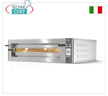 CUPPONE - Modular Electric Pizza Oven, chamber for 6 pizzas with refractory top DONATELLO Modular electric pizza oven, for 6 pizzas diameter 350 mm, CHAMBER 720x1080x140h mm with REFRACTORY TOP, V.400/3+N, Kw.8.4, Weight 133 Kg, dim.mm.1150x1420x430h
