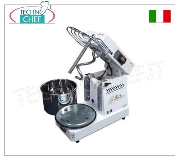 FAMAG - Grilletta, 5 Kg Spiral Mixer, Liftable Head, 1 Speed ​​- mod. IM5S/230 GRILLETTA 5 kg spiral mixer, professional with lifting head and 8 liter removable bowl, 1 speed - V 230/1, kW 0.35, weight 30 kg, dim. mm 475x260x390h