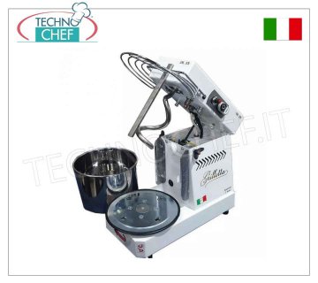 FAMAG - Grilletta, 5 Kg Spiral Mixer, Liftable Head, 10 SPEED, mod.IM5S/230-10VEL GRILLETTA 5 Kg spiral mixer, Professional with lifting head and 8 liter removable bowl, 10 SPEED, V 230/1, kW 0.35, Weight 30 Kg, dim. mm 475x260x390h