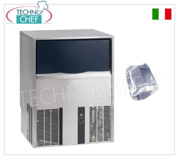 FABBRICATORE di GHIACCIO in CUBETTI PIENI, resa 135 Kg/24 h, Deposito 75 Kg