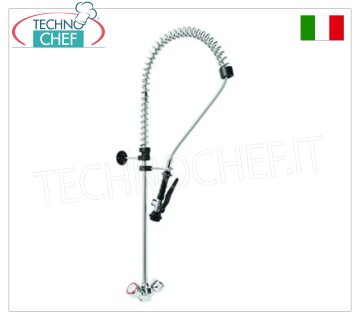 Rubinetto Miscelatore monoforo con maniglie rotonde e doccia sospesa