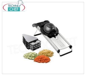 Mandolina affettaverdure manuale inox, dim.mm.400x130x145h