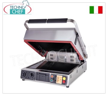 TECHNOCHEF - Piastra Forno in Vetroceramica Doppia, Piano liscio e Rigato cm.40x30, Mod.PF2095/1
