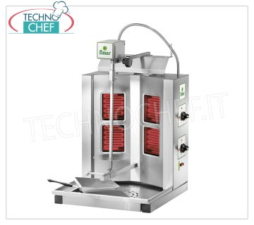 GYROS ELETTRICO con 4 RESISTENZE, asta di cottura alta 320 mm