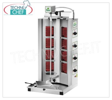 GYROS ELETTRICO con 8 RESISTENZE, asta di cottura alta 640 mm