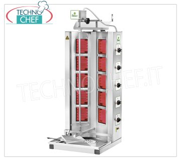 GYROS ELETTRICO con 10 RESISTENZE, asta di cottura alta 760 mm